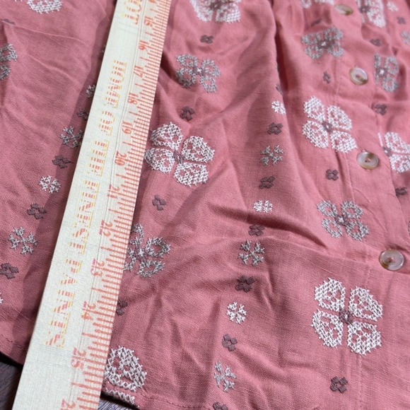 Torrid Linen Eyelet Tunic Embroidered Size XL Square Neck Flutter Boho Hippie - Picture 10 of 15